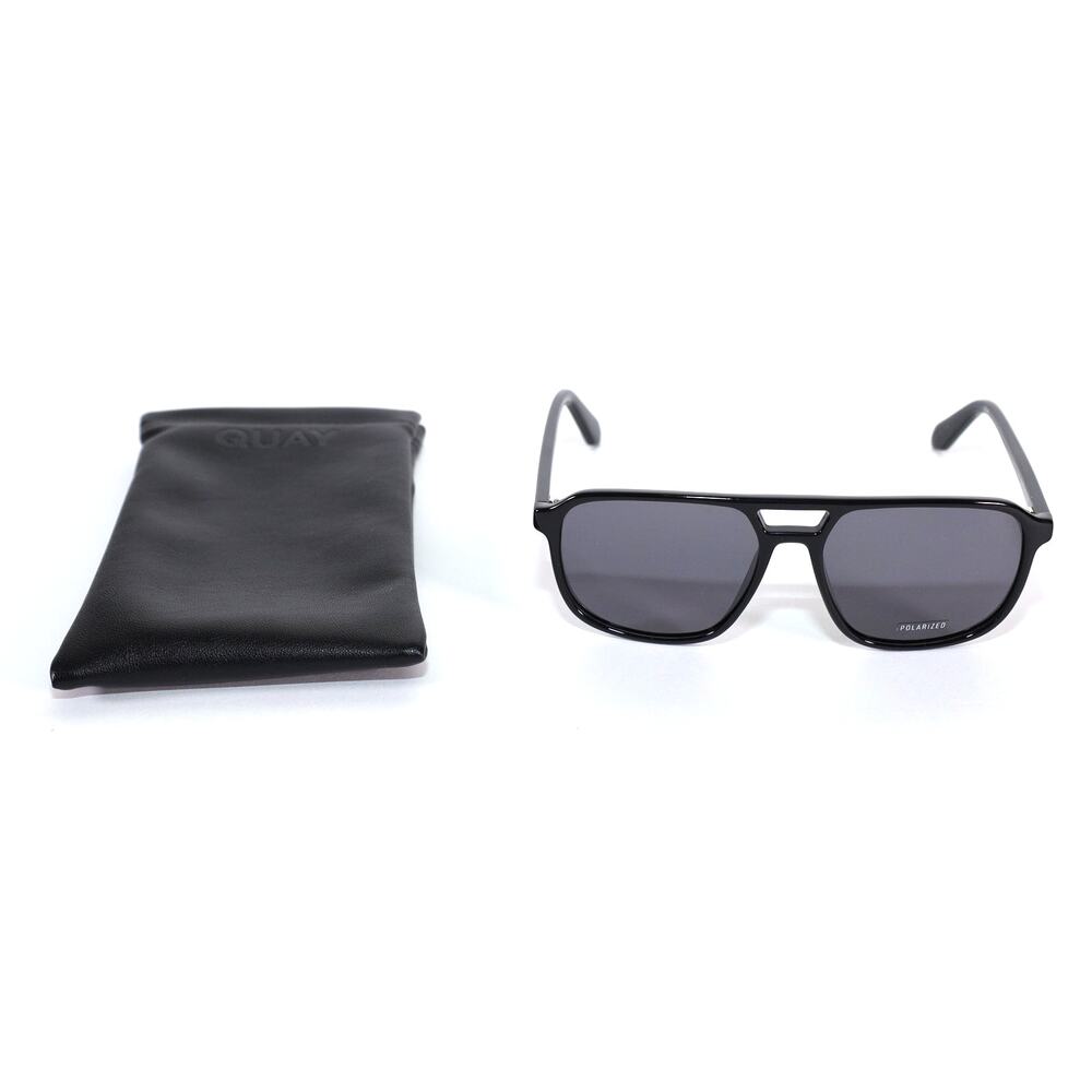 Quay Australia ON THE FLY Polarized Aviator Sunglasses - Black / Smoke - NWT - Picture 10 of 10